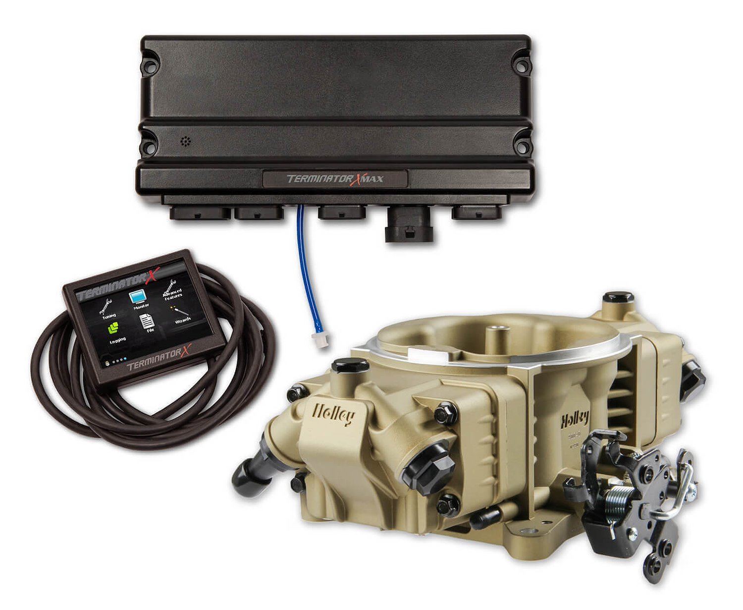 Terminator X Max Stealth 4150 EFI System with Transmission Control for GM LS Engines with 24x Ignition [Gold Finish]