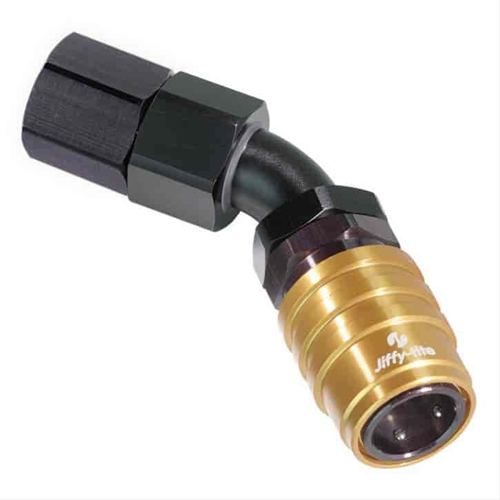 45DEG Elbow- Socket -3 AN Female- Non-Valved EPDM Seals