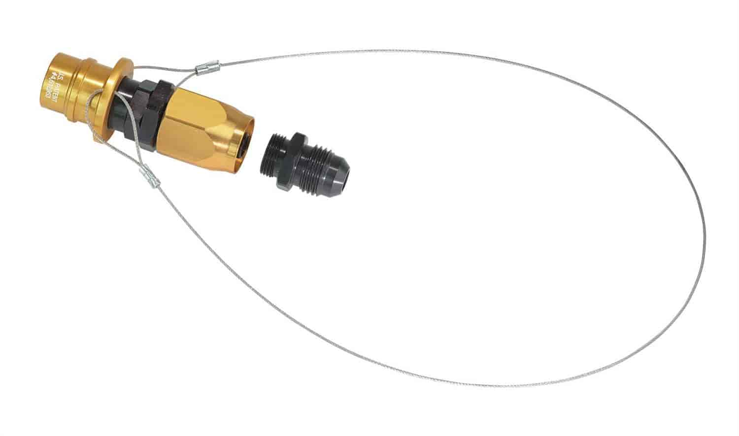 Socket -4 AN Re-usable Nut- with Lanyard- Non- Valved- Buna Seals