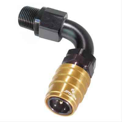 90DEG Elbow- Socket with 1/4IN. NPT Male- Valved EPDM Seals Black