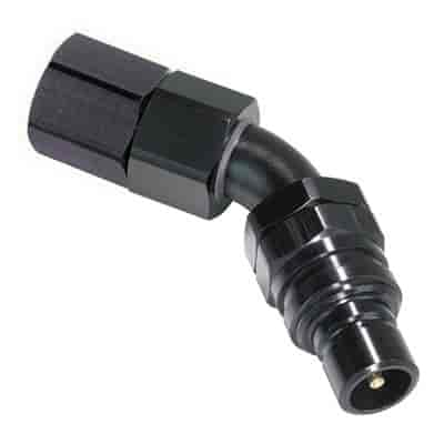 45DEG Elbow- Plug with -4 AN Female- Valved EPDM Seals