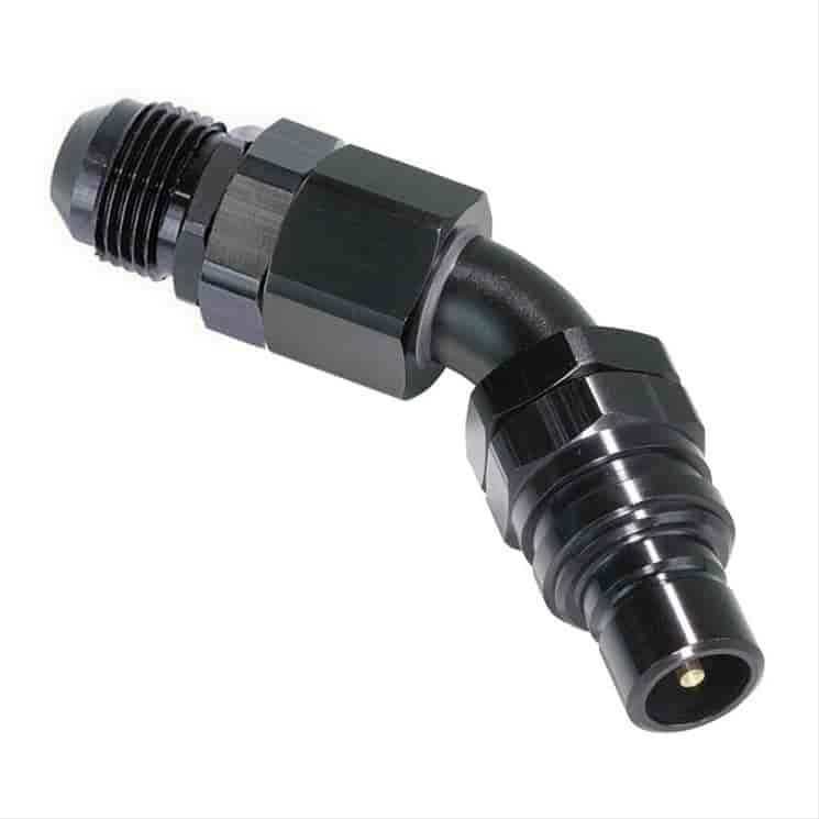 45DEG Elbow- Plug with -6 AN Male- Valved EPDM Seals