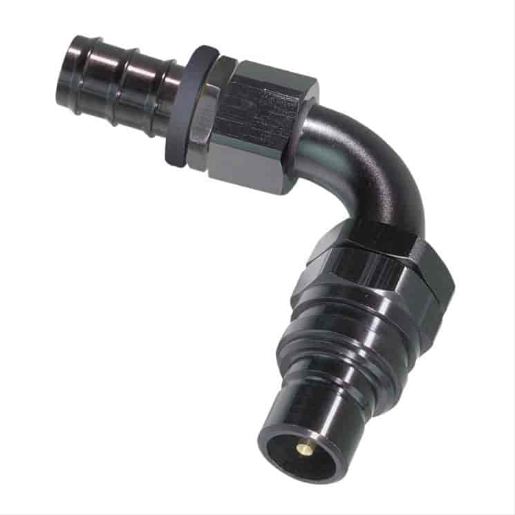 90DEG Elbow- Plug with -4 AN Hose Barb- Valved EPDM Seals