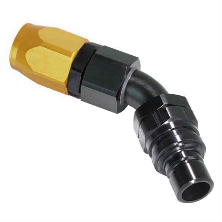45DEG Elbow- Plug with -8 AN Re-usable Nut- Non- Valved- Buna Seals