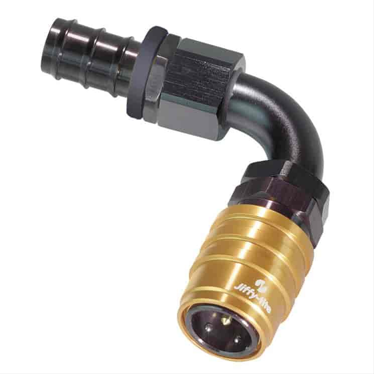 90DEG Elbow- Socket -12 AN Hose Barb- Valved- Buna Seals