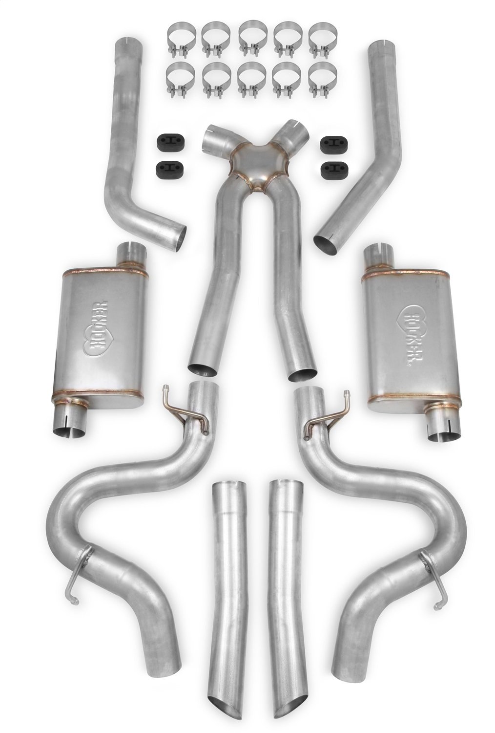 70501364-R Blackheart LS Engine Swap Header-Back Exhaust System with Mufflers for 1978-1988 GM Small Block