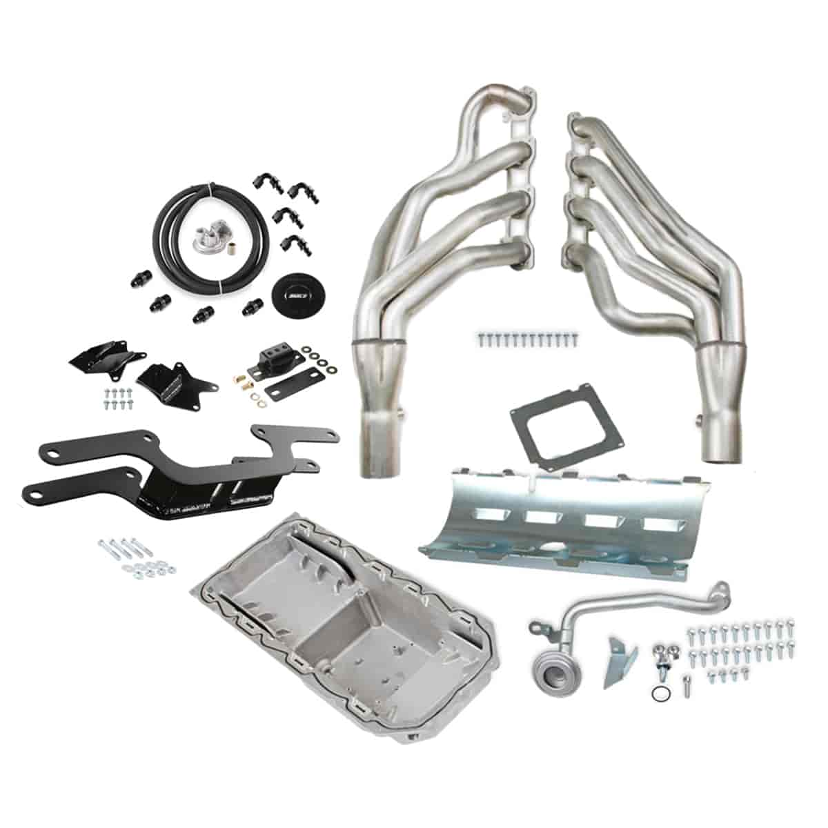 Blackheart Gen III Hemi Non-VVT Engine Swap Kit w/Headers for Select 1966-1972 Dodge, Plymouth Models