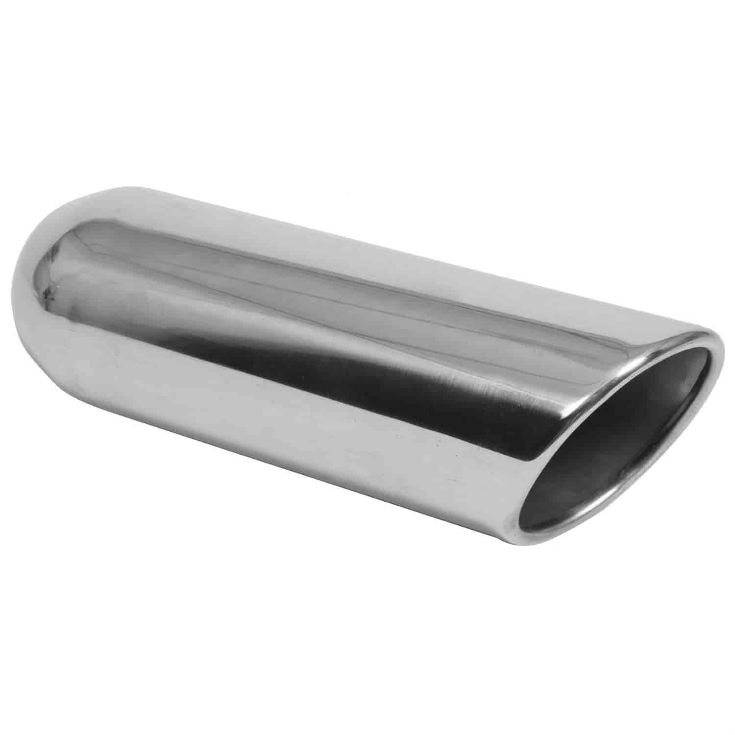 Chrome Stainless Steel Exhaust Tip Rolled Angled 6