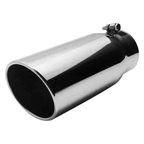 Chrome Stainless Steel Exhaust Tip Rolled Angle 6"