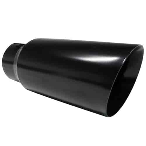 Black Stainless Steel Exhaust Tip Rolled Angle 4