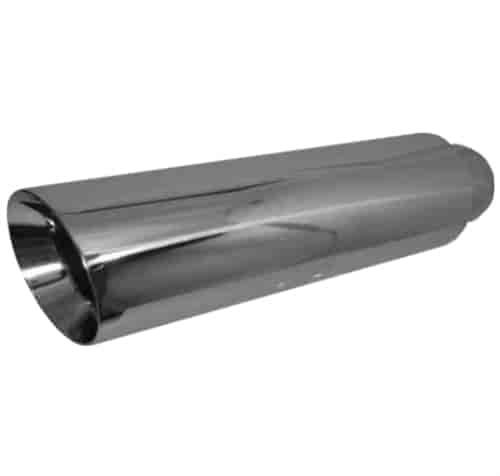 Chrome Stainless Steel Exhaust Tip Double Wall Resonated 3"