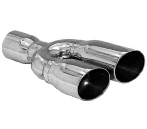 Chrome Stainless Steel Exhaust Tip Dual Round 3.5