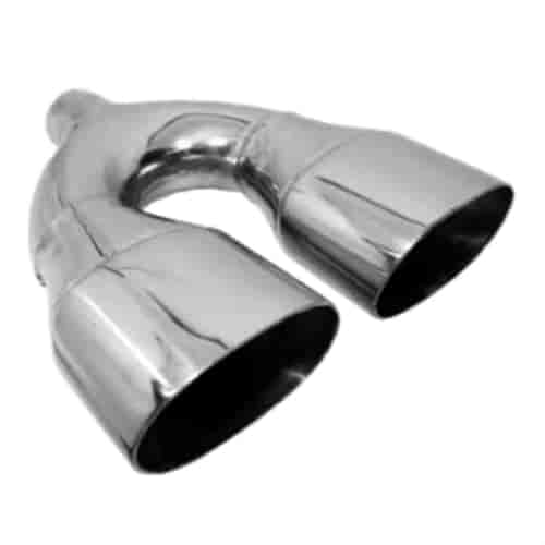 Chrome Stainless Steel Exhaust Tip Dual Oval Rolled