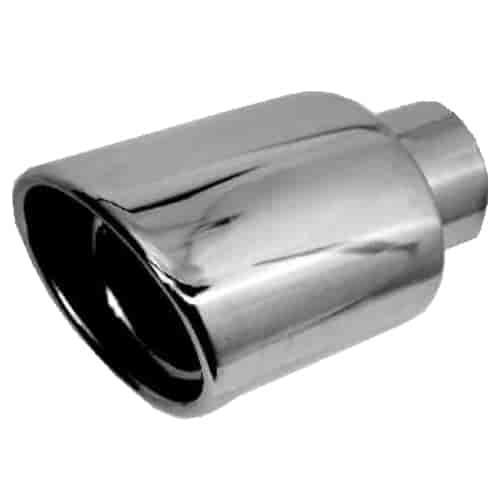 Chrome Stainless Steel Exhaust Tip Double Wall Angle 4.5"