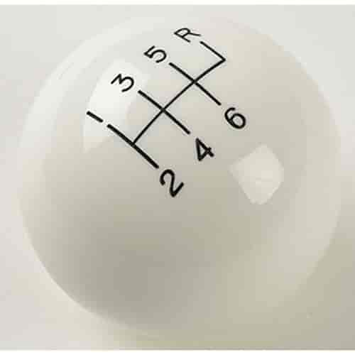 White Classic Shifter Knob Pattern: 6-Speed