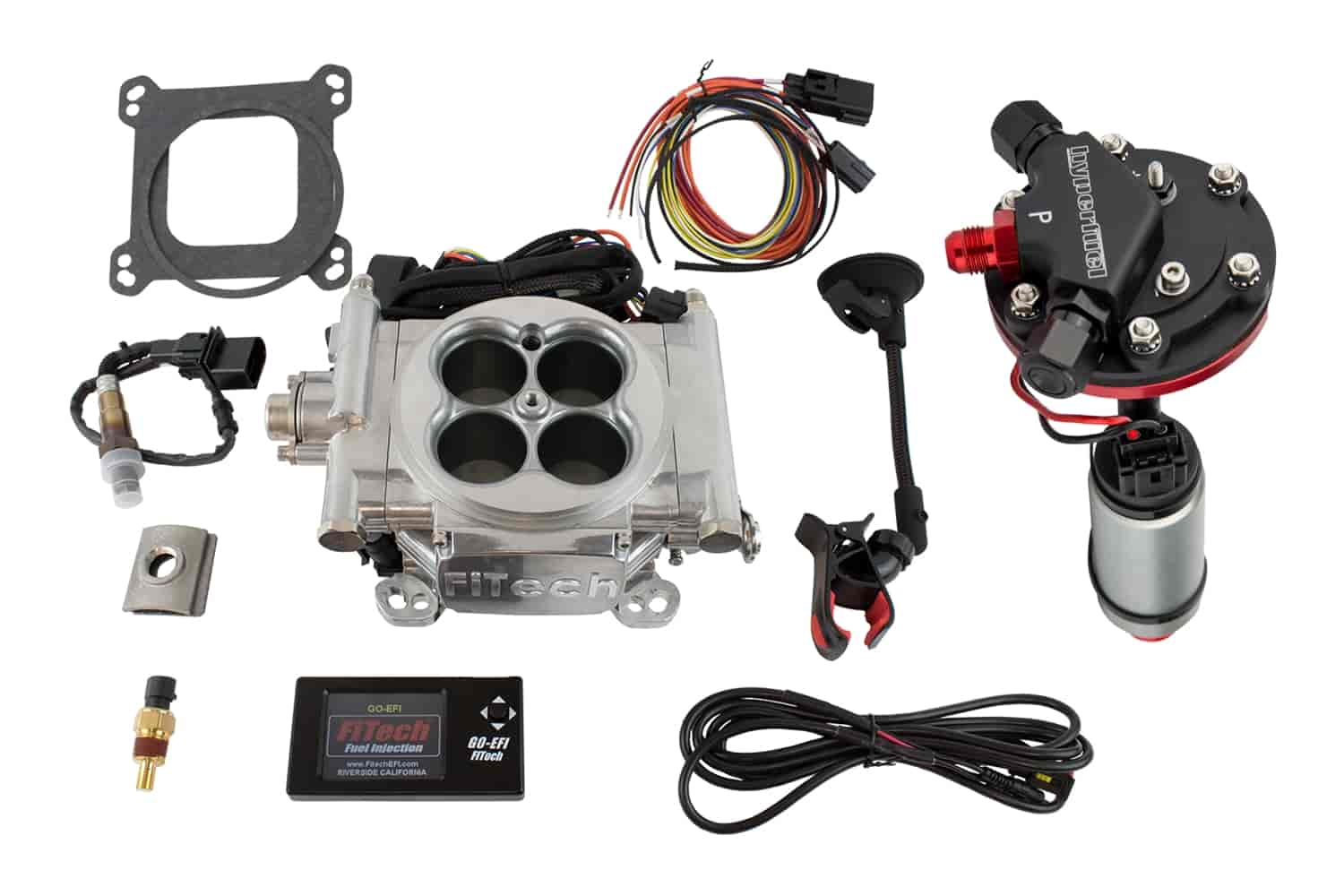 Go EFI-4 600 HP Throttle Body System Master Kit Includes: Hy-Fuel Tight-Fit In-Tank Retrofit Kit