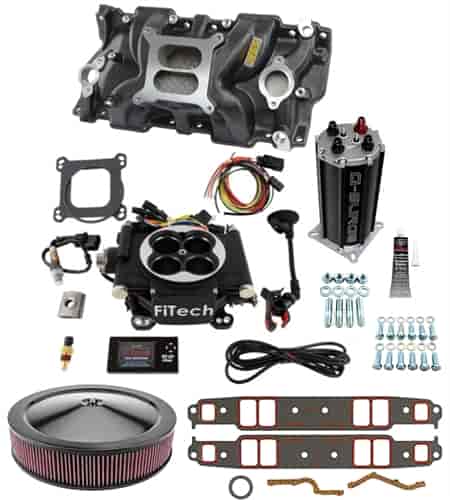 FITech Fuel Injection 30002K3: Go EFI-4 600 HP Throttle Body System Master  Kit Includes: Intake Manifold and Air Cleaner - Small Block Chevy - JEGS