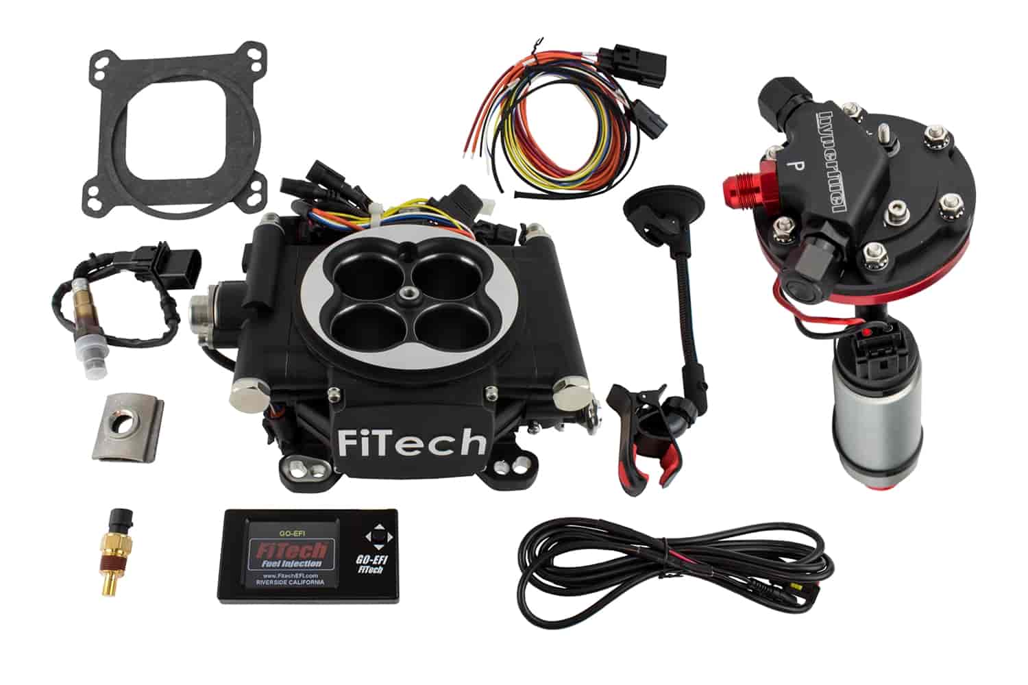Go EFI-4 600 HP Throttle Body System Master Kit Includes: Hy-Fuel Tight-Fit In-Tank Retrofit Kit
