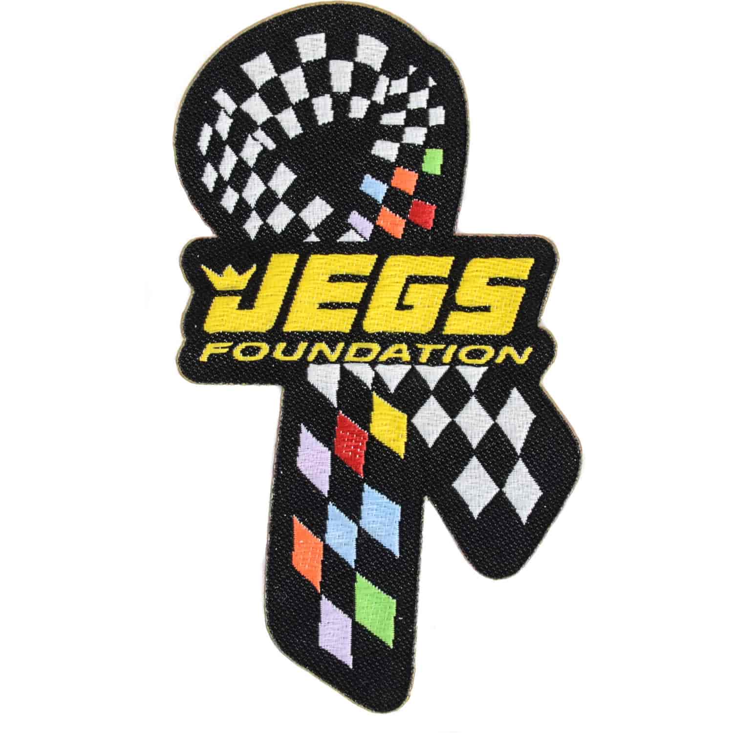 Racing for Cancer Research Ribbon Woven Patch