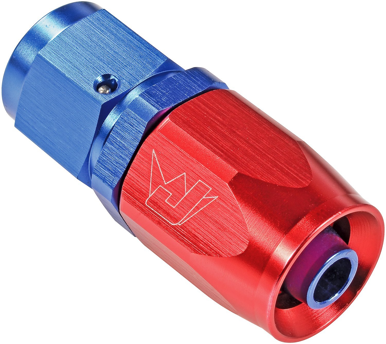 AN Straight Max Flow Swivel Hose End [-6 AN Female to -6 AN Hose, Blue & Red]