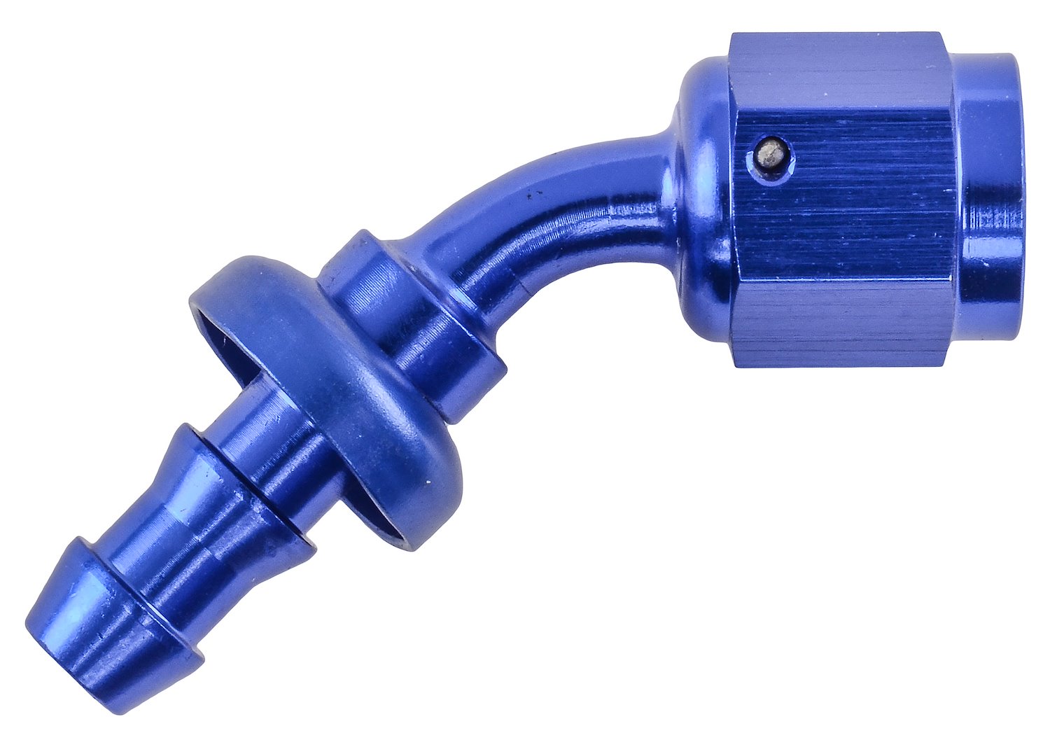 AN 45-Degree Push-Loc Hose End [-4 AN Female Swivel to Push-Loc Hose, Blue]