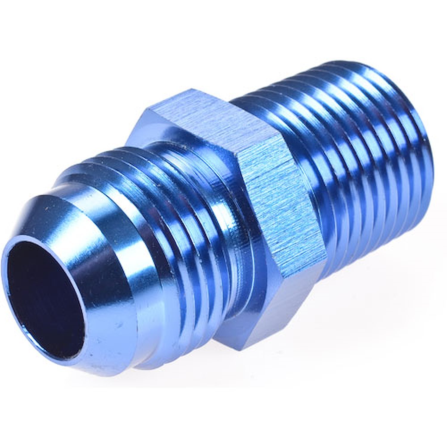 AN to NPT Straight Adapter Fitting [-10 AN Male to 1/2 in. NPT Male, Blue]