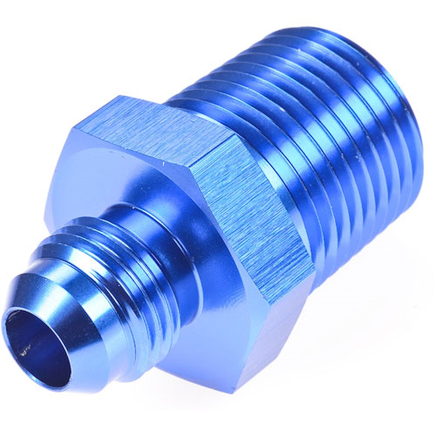 AN to NPT Straight Adapter Fitting [-6 AN Male to 1/2 in. NPT Male, Blue]