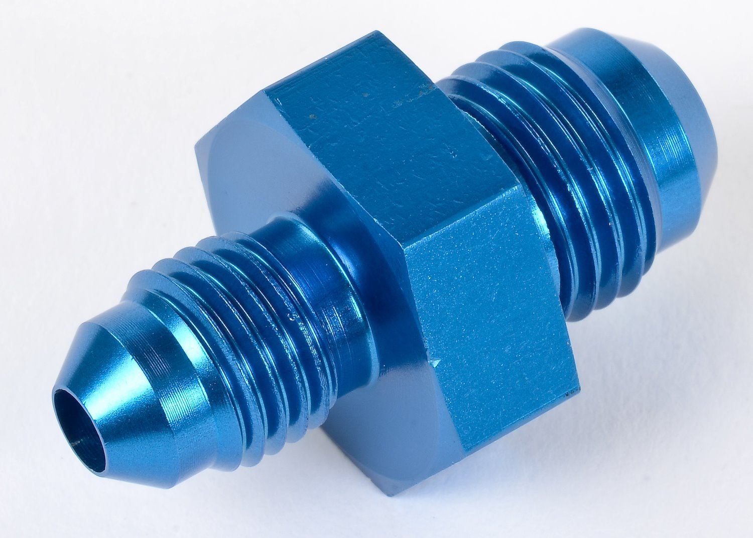 AN to AN Union Reducer Fitting [-6 AN Male to -4 AN Male, Blue]