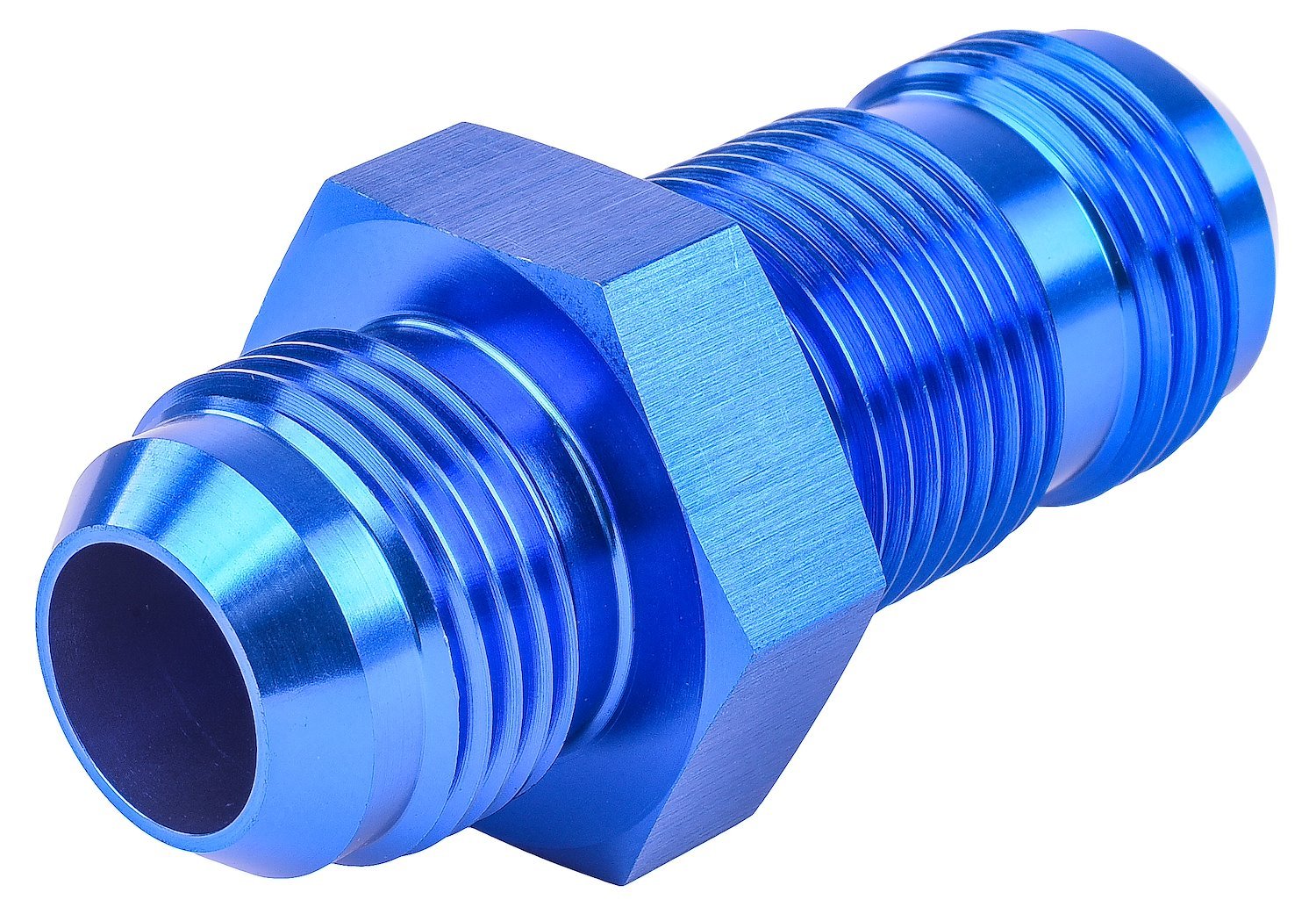 JEGS 100245: AN to AN Straight Bulkhead Adapter Fitting | -12 AN Male to  -12 AN Male | Straight | Aluminum | Blue Anodized Finish | Sold  Individually - JEGS High Performance