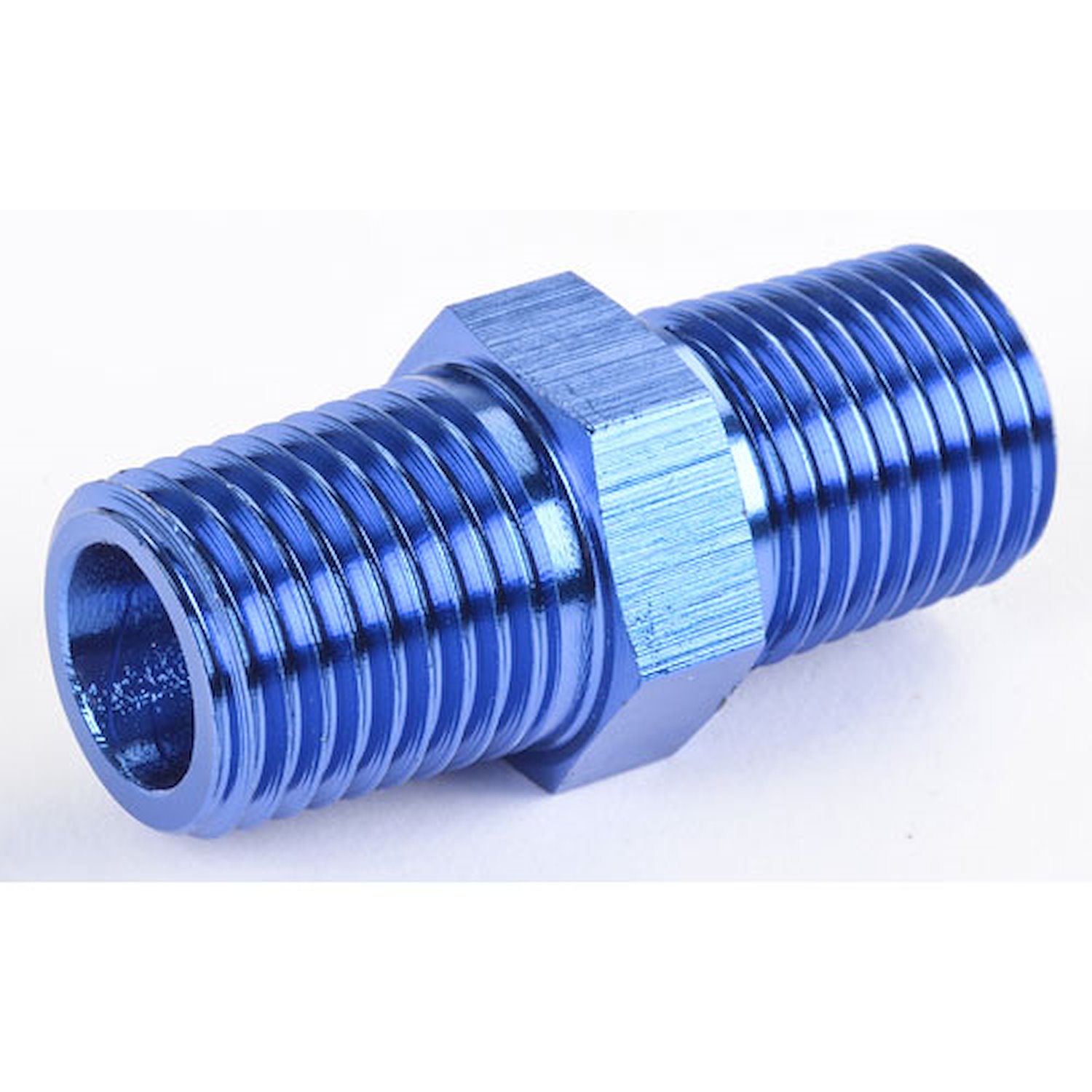 NPT to NPT Straight Union Fitting [1/4 in. NPT Male to 1/4 in. NPT Male, Blue]