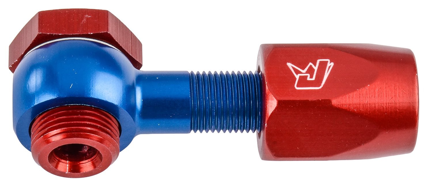 Red & Blue 9/16"-24 Thread to -06AN Banjo Fittings