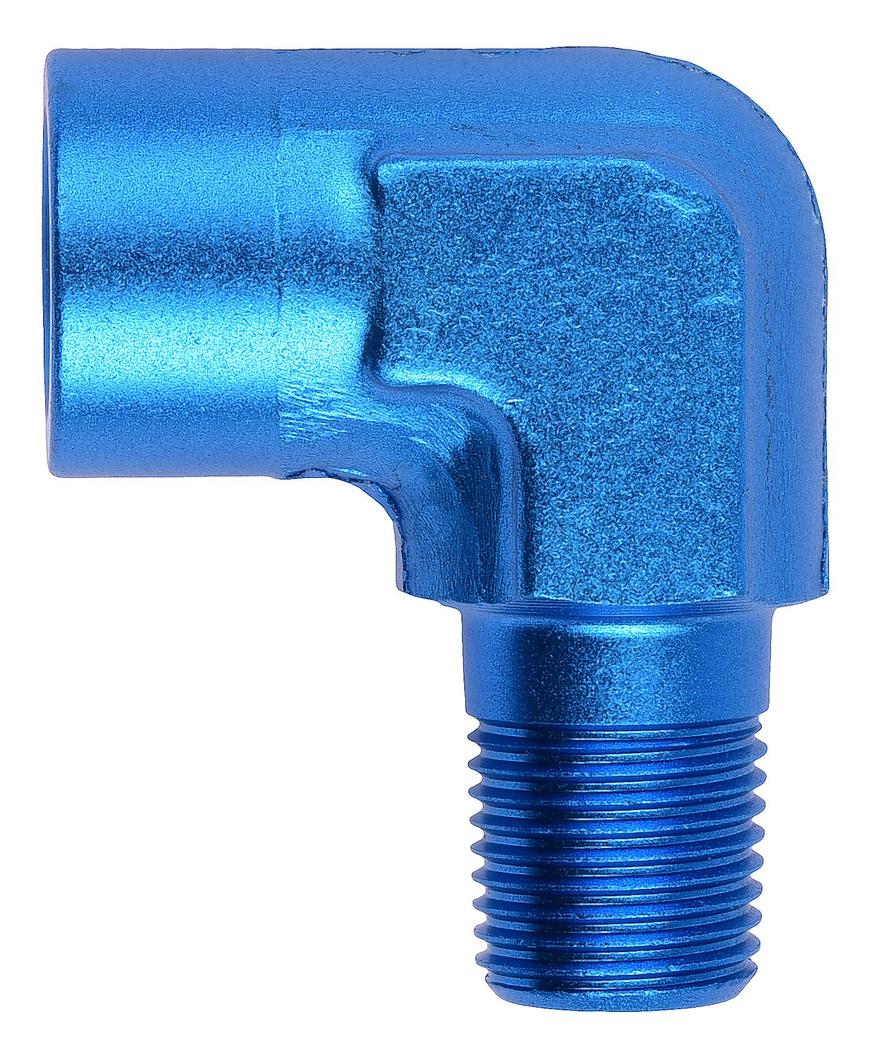 NPT to NPT Adapter Fitting, 90 degree [1/8 in. NPT Male to 1/8 in. NPT Female, Blue]