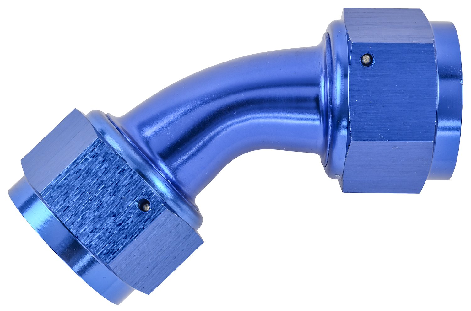 Blue -16 AN 45 degree Swivel Coupler