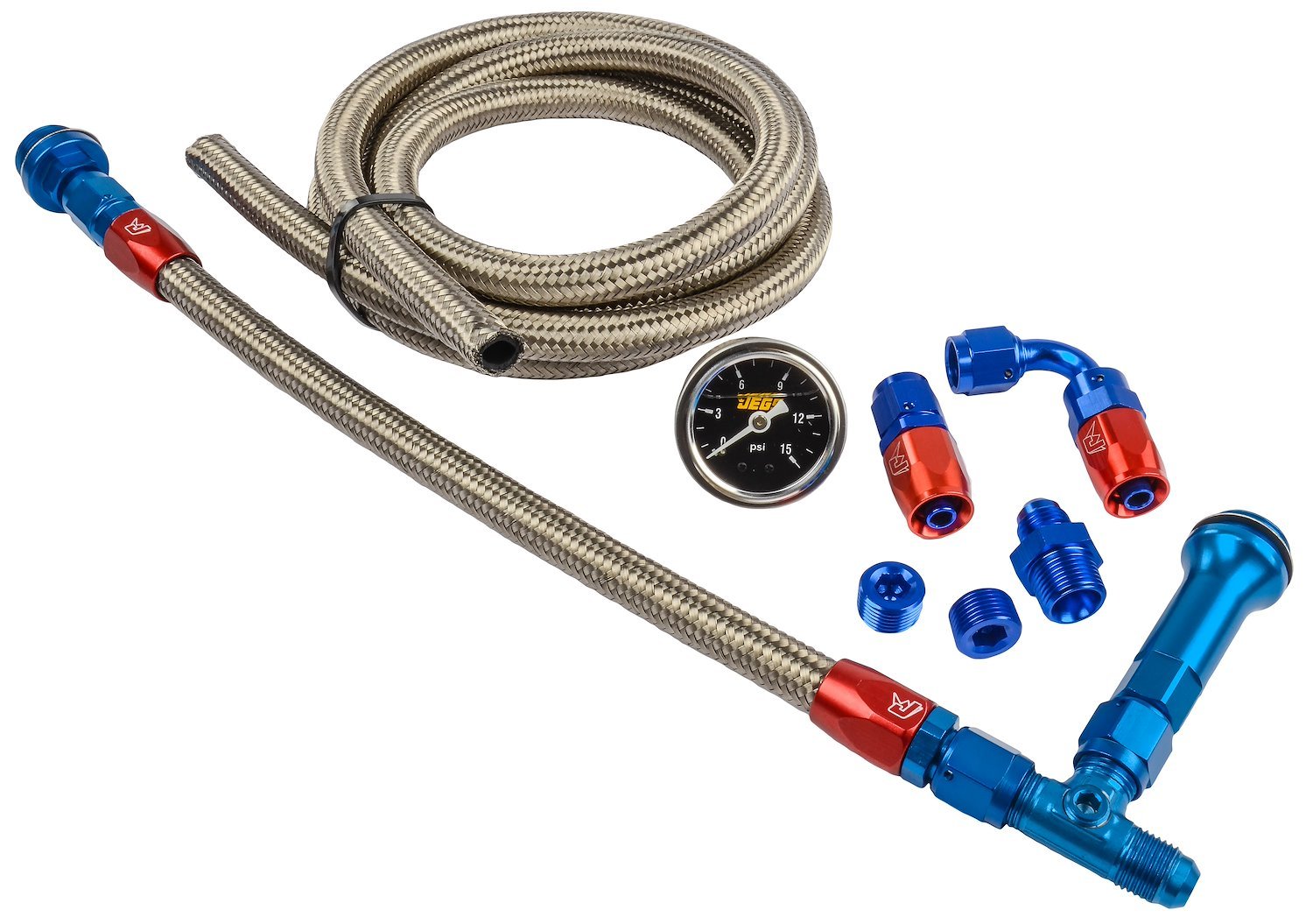 JEGS 100824 Dual Feed Fuel Line (Fuel Log) Kit for Holley 4150