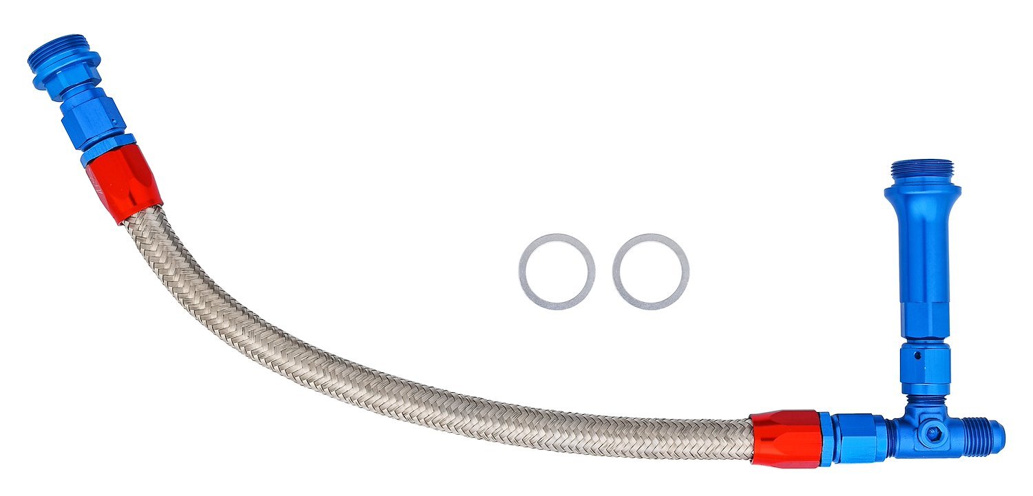 JEGS 100821 Dual Feed Fuel Line Kit Fits Holley Dual Feed Carburetors [7/8 in.-20 Threads]