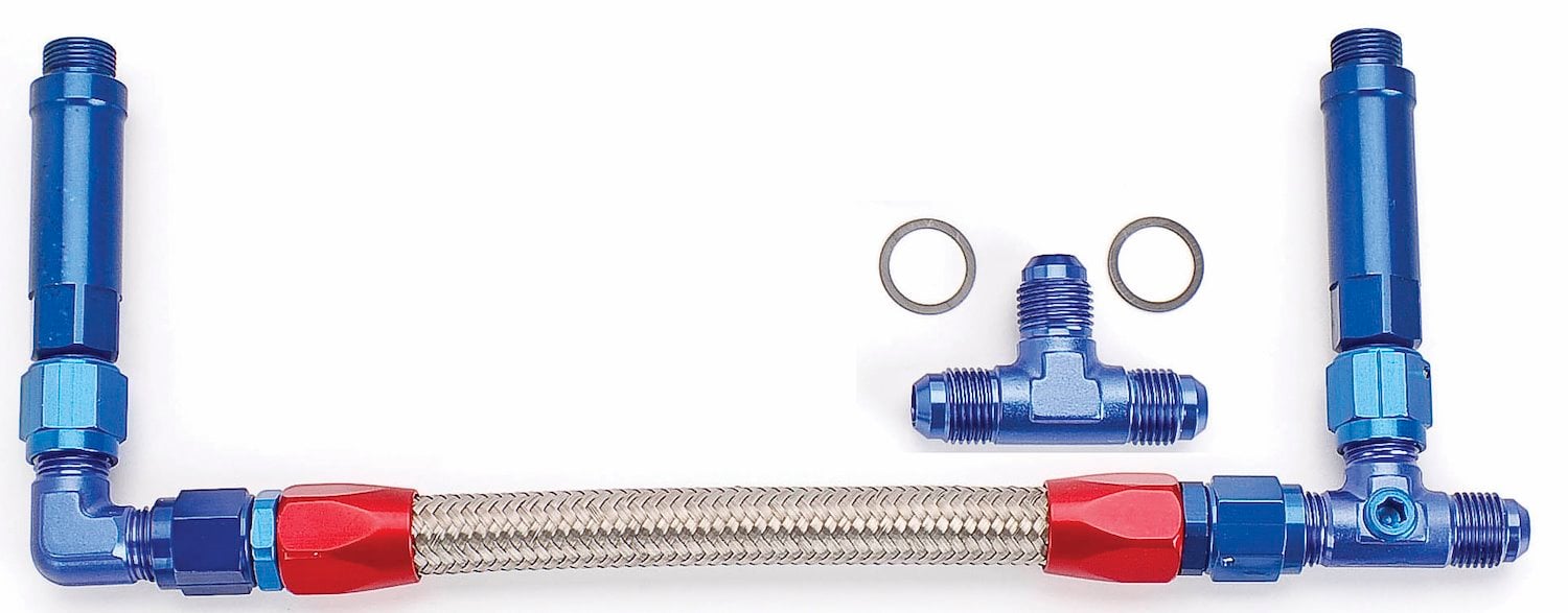 JEGS Dual Feed Fuel Line (Fuel Log) Kit for Demon Standard Carburetors -06AN