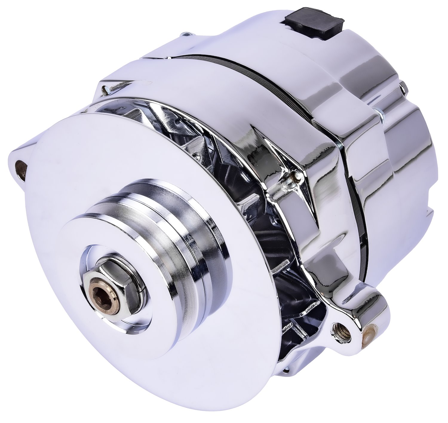 Ford 1-Wire Alternator, 140 amp Output with Single Groove V-Belt Pulley [Chrome Plated Finish]