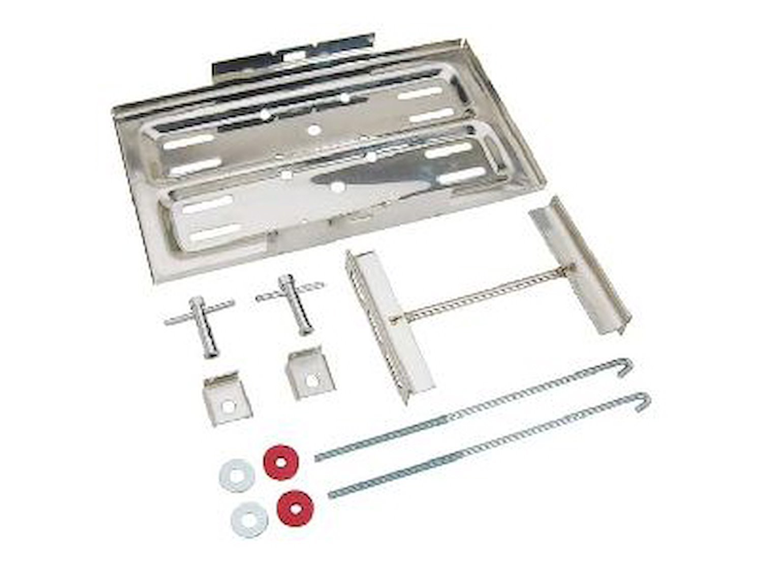 Stainless Steel Battery Tray Kit for Group 24, 27 and 74 Batteries [7 in. x 13 in.]