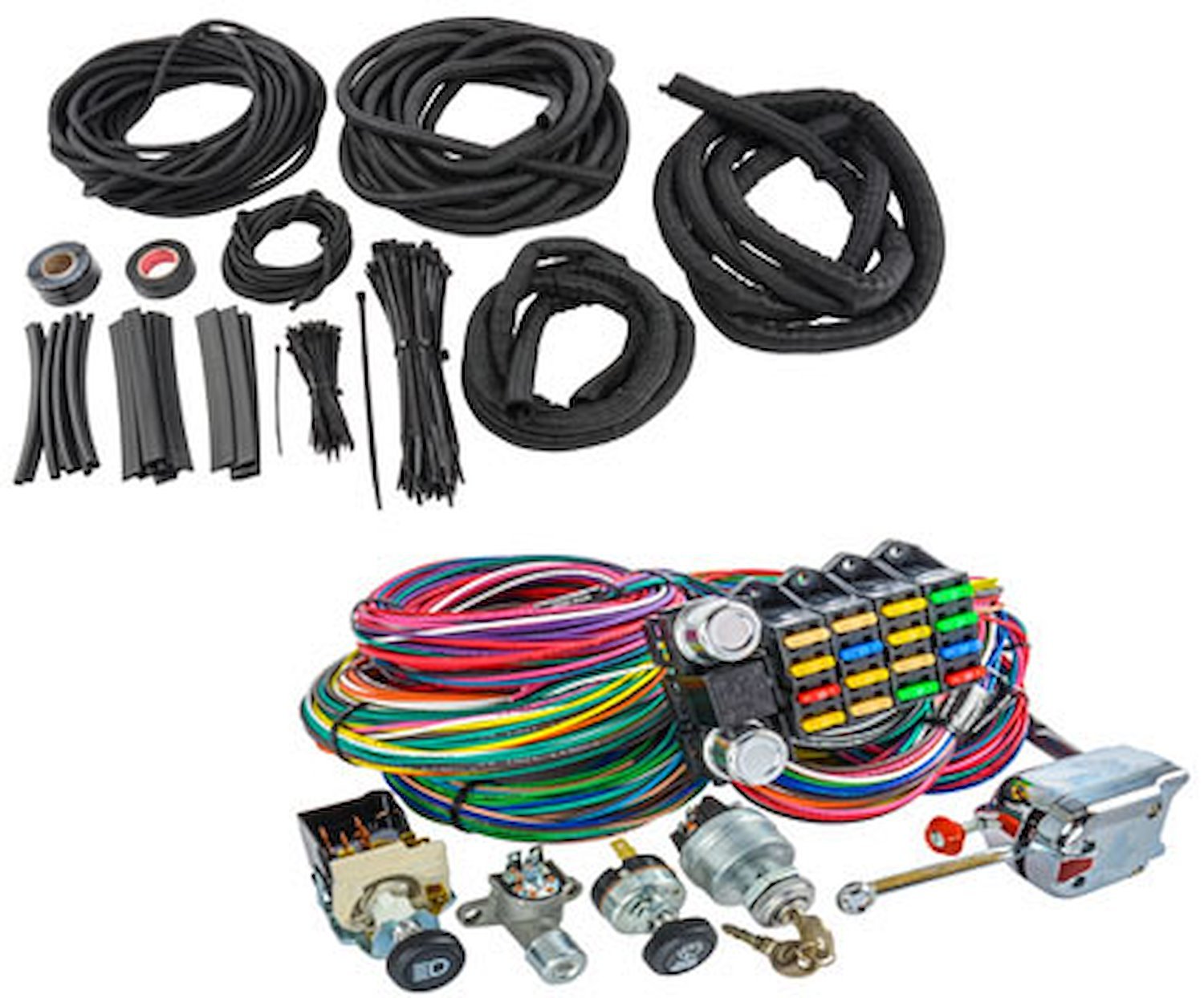 Universal Wiring Harness & Switch Kit with Woven