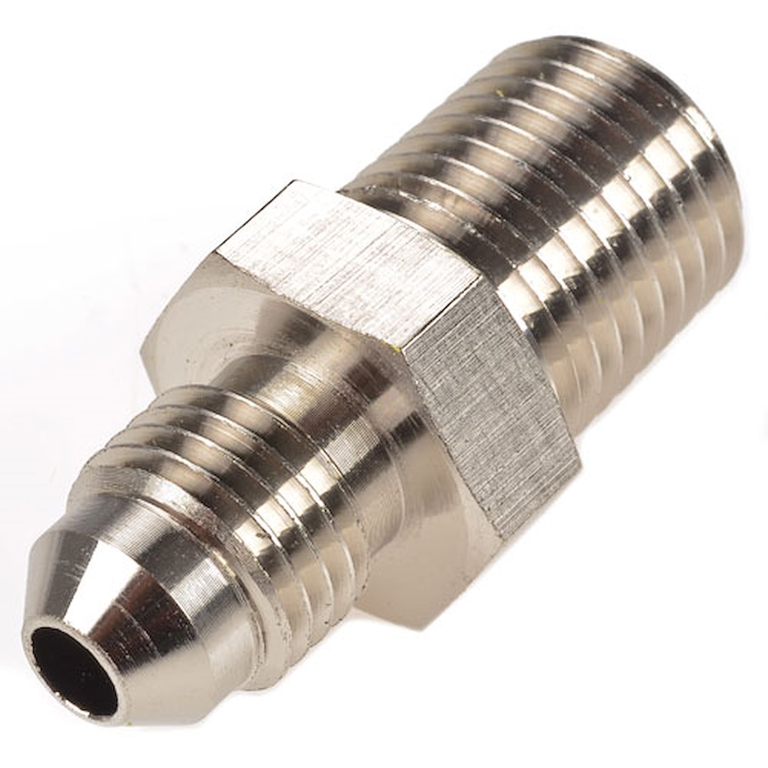 JEGS 105103: AN to NPT Straight Adapter Fitting [-4 AN Male to 1/4 in. NPT  Male, Nickel] - JEGS