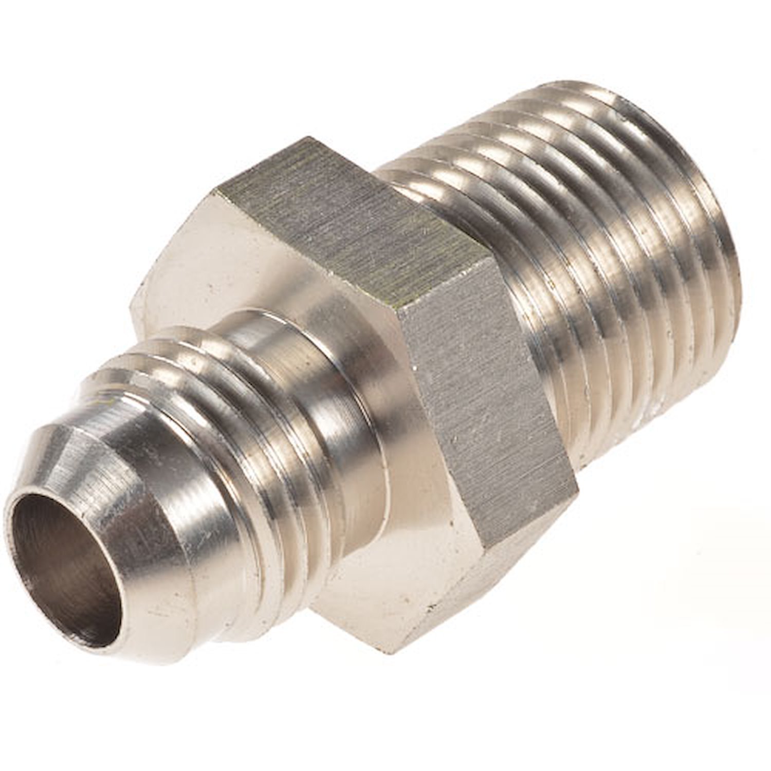 AN to NPT Straight Adapter Fitting [-6 AN Male to 3/8 in. NPT Male, Nickel]