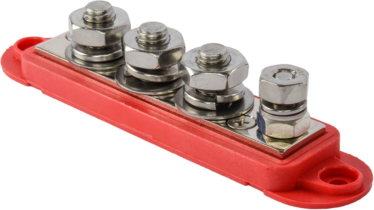 JEGS 10522: Four Post Terminal Bus Bar, 210 Amps, Red - JEGS