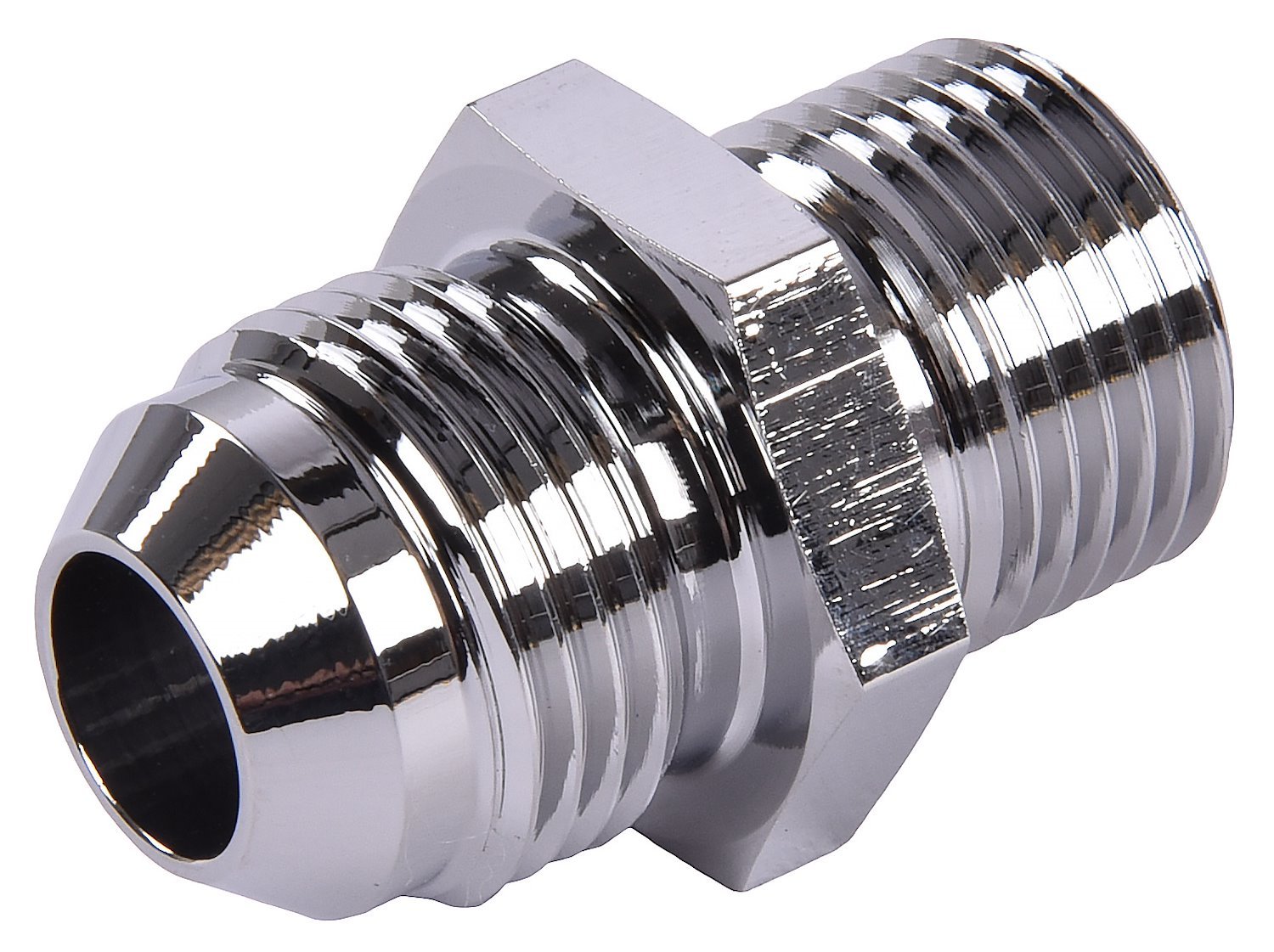 JEGS 105545: AN to Metric Adapter Fitting, -8 AN Male to 18mm x 1.5 Male, Straight AN Flare to Metric, Aluminum