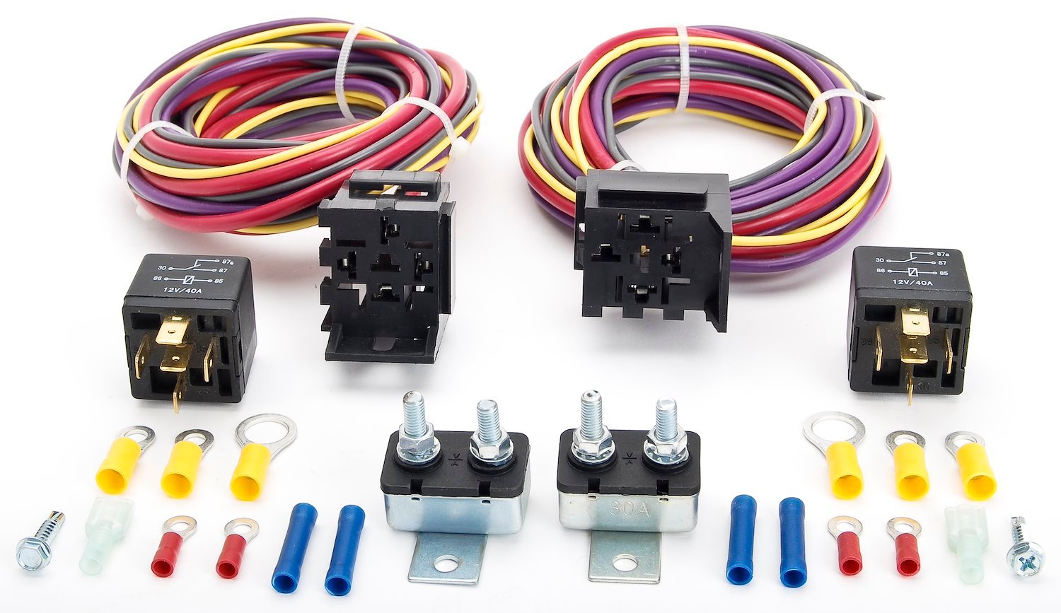 Manual-Controlled Dual Fan Wiring Harness and Relay Kit