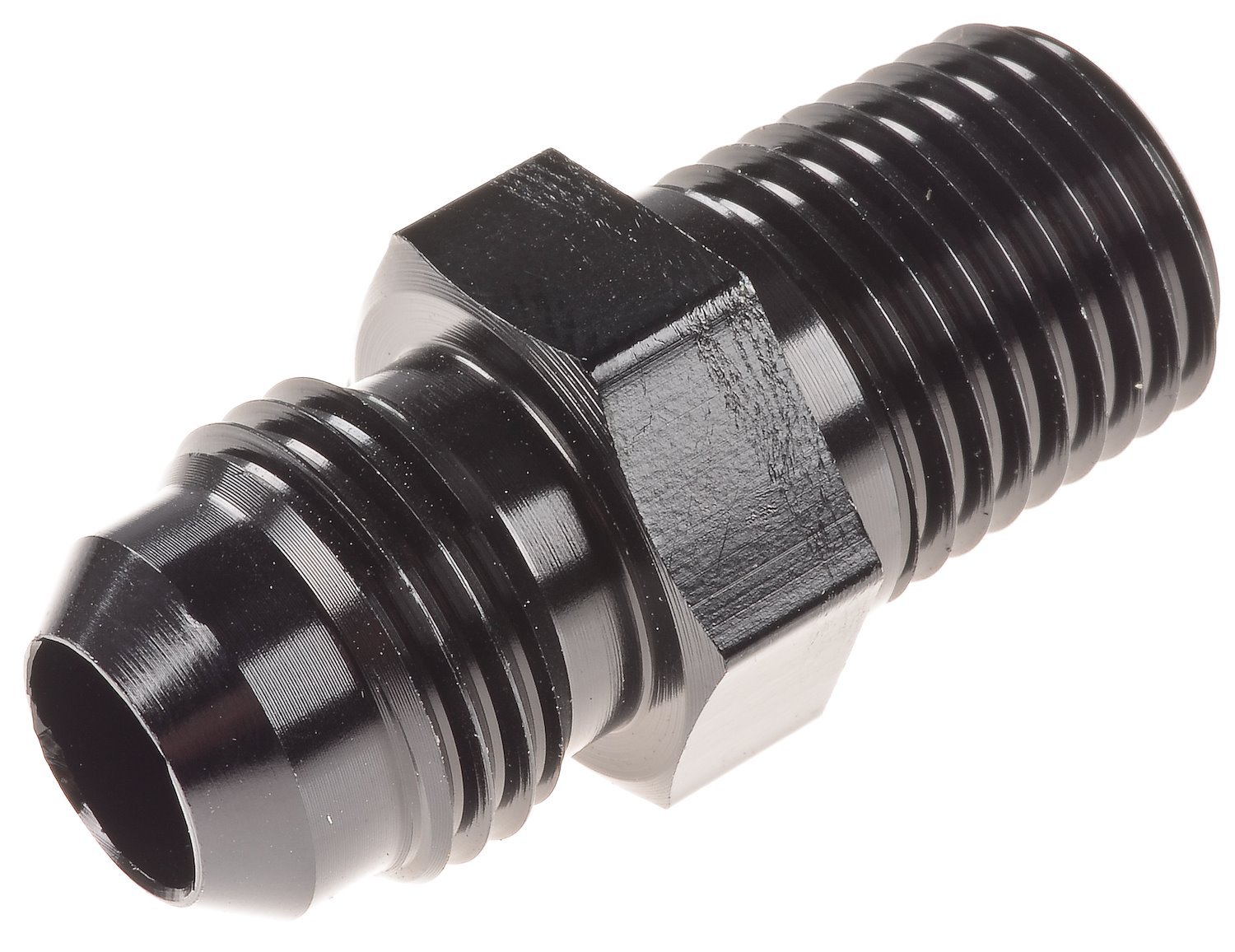 JEGS AN to NPT Straight Adapter Fitting [-6 AN Male to 1/4 in. NPT Male,  Black]