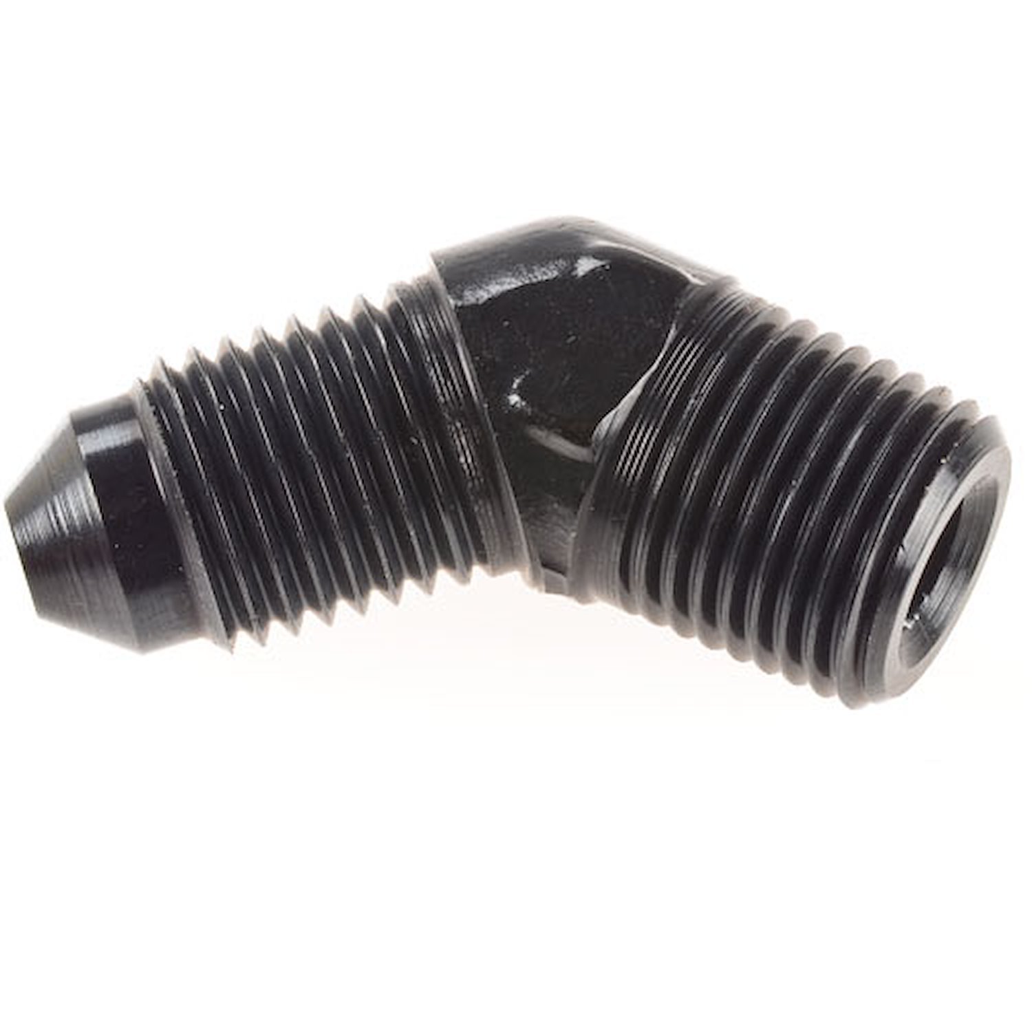 AN to NPT 45-Degree Adapter Fitting [-3 AN Male to 1/8 in. NPT Male, Black]