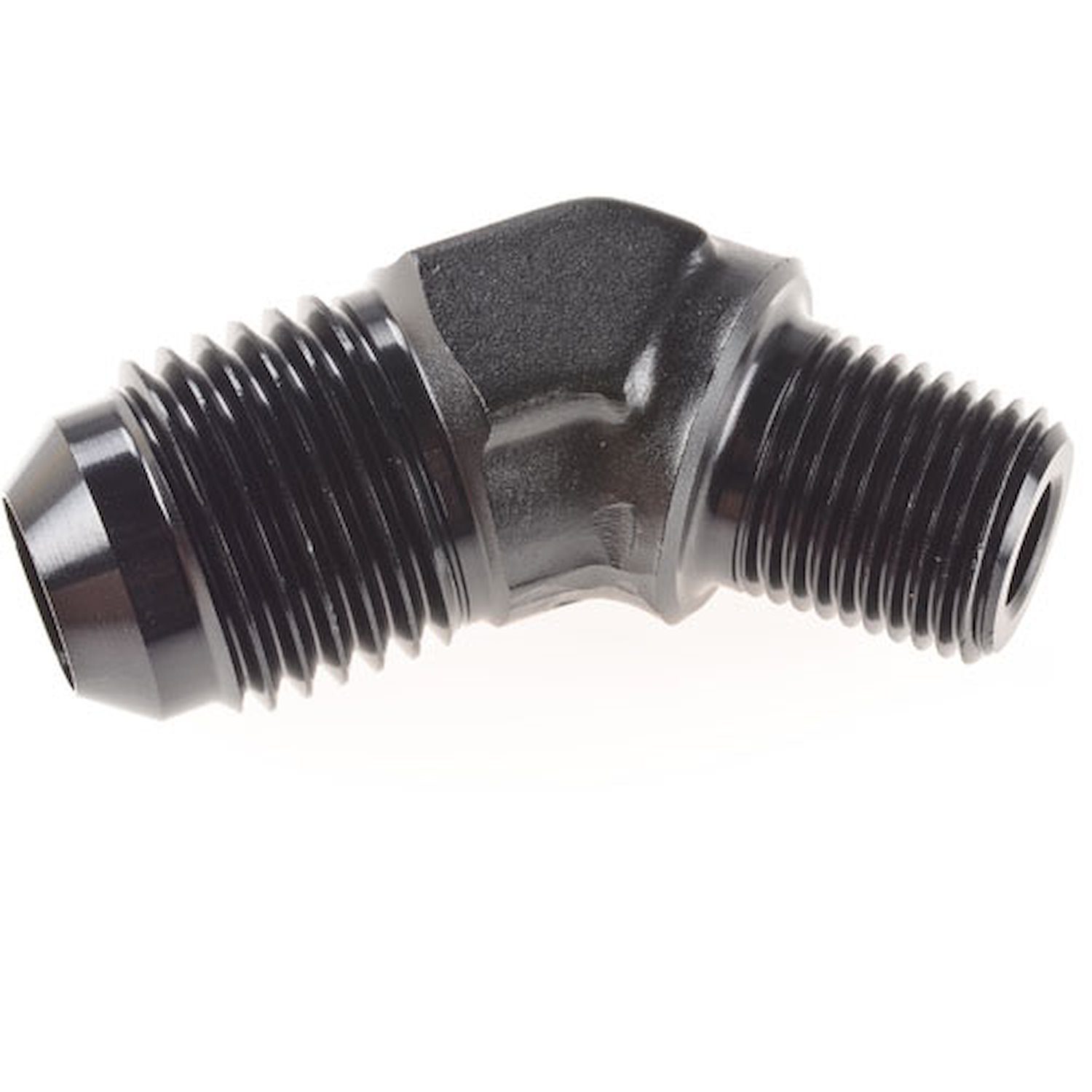 AN to NPT 45-Degree Adapter Fitting [-6 AN Male to 1/8 in. NPT Male, Black]