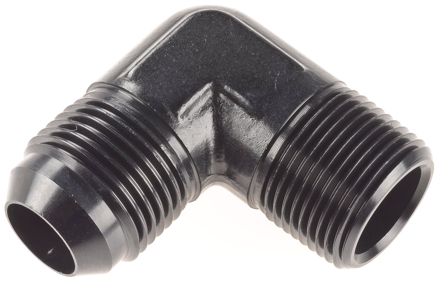 AN to NPT 90-Degree Adapter Fitting [-12 AN Male to 3/4 in. NPT Male, Black]
