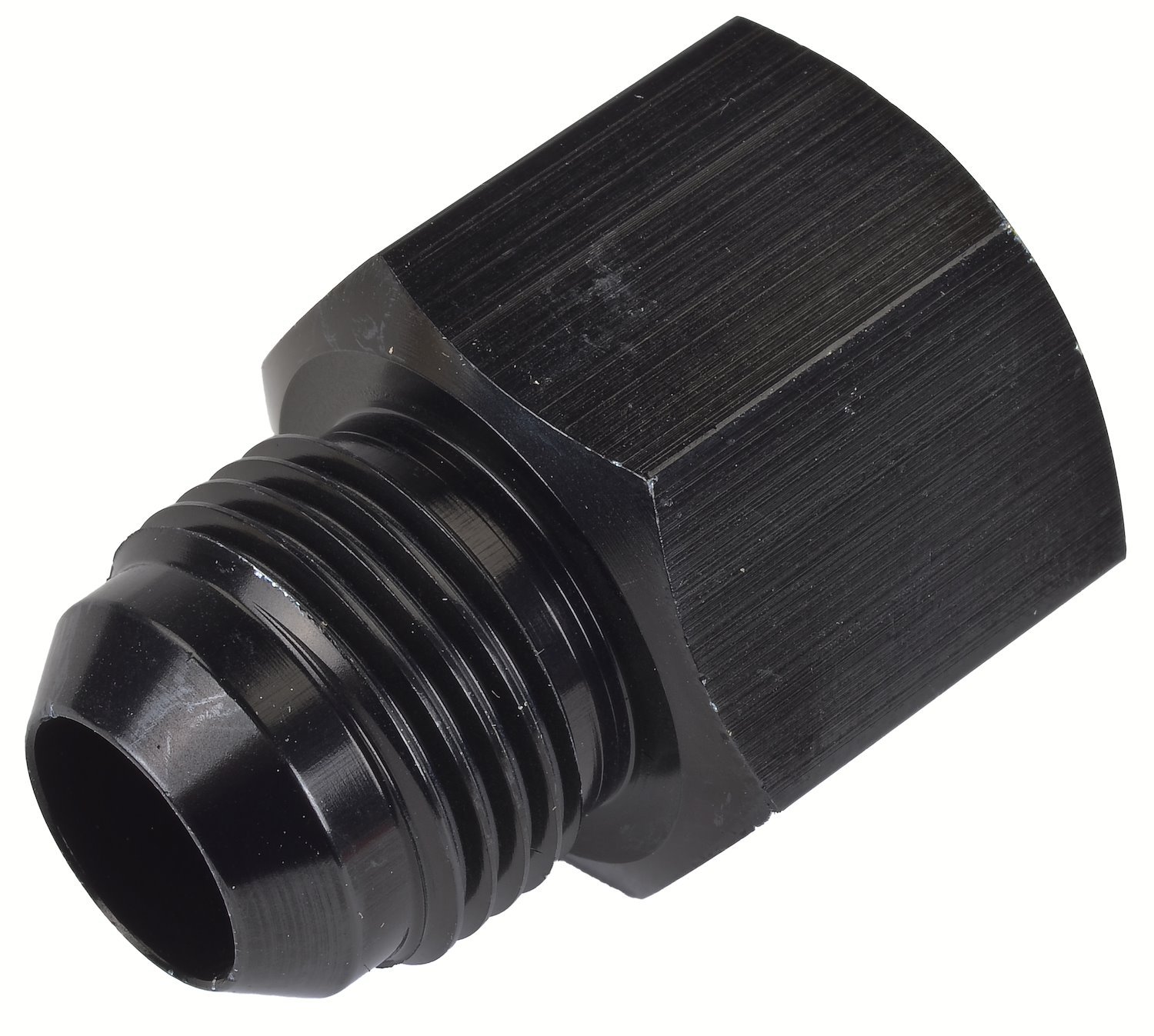 AN Female to Male Reducer Fitting [-12 AN Female to -10 AN Male, Black]