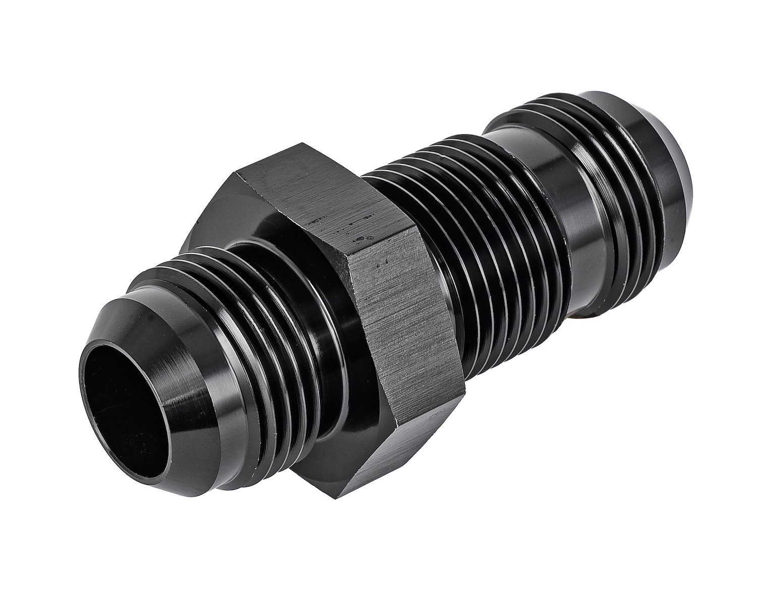 JEGS 110245: AN to AN Straight Bulkhead Adapter Fitting, -12 AN Male to  -12 AN Male, Straight, Aluminum, Black Anodized Finish